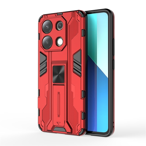 

For Redmi Note 13 4G Supersonic Armor PC Hybrid TPU Phone Case(Red)