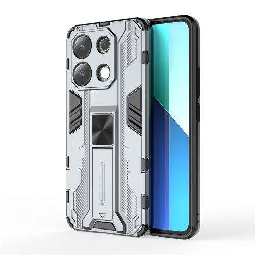 

For Redmi Note 13 4G Supersonic Armor PC Hybrid TPU Phone Case(Grey)