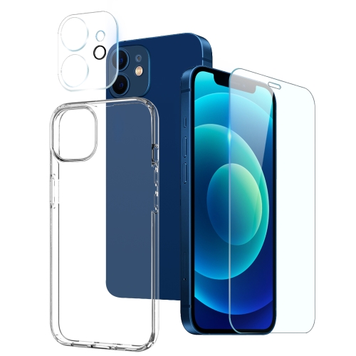 

For iPhone 12 mini NORTHJO 3 in 1 TPU Phone Case with Screen Film and Lens Film(Clear)