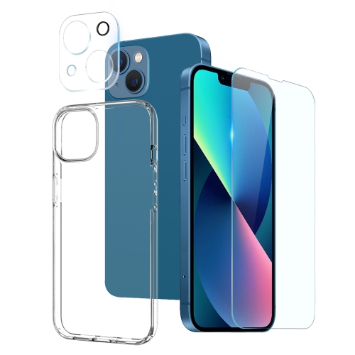 

For iPhone 13 mini NORTHJO 3 in 1 TPU Phone Case with Screen Film and Lens Film(Clear)