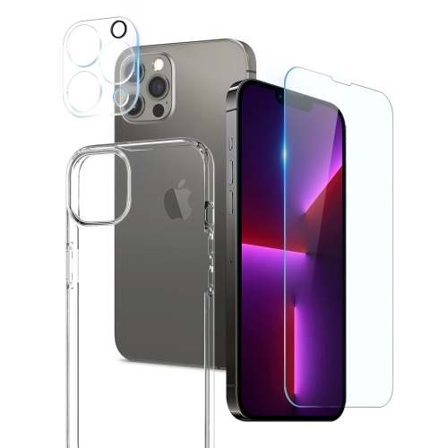 

For iPhone 13 Pro Max NORTHJO 3 in 1 TPU Phone Case with Screen Film and Lens Film(Clear)