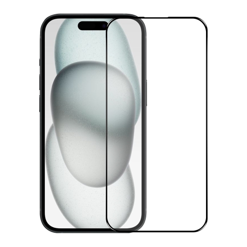 Para iPhone 15 Plus NORTHJO A++ Protetor de tela com cola completa e impressão de seda filme de vidro temperado