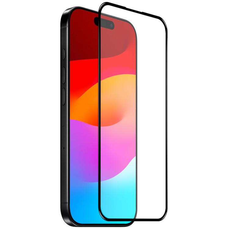 

For iPhone 17 Pro NORTHJO A++ Screen Protector Full Glue Silk Printing Tempered Glass Film(Black)