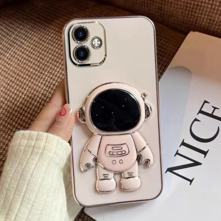 

For Samsumg Galaxy A04e Electroplating Astronaut Holder Phone Case(Pink)