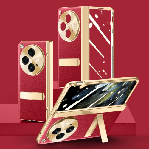 

For OPPO Find N3 Electroplated Case-film Integral Hinge Shockproof Phone Case(Red)