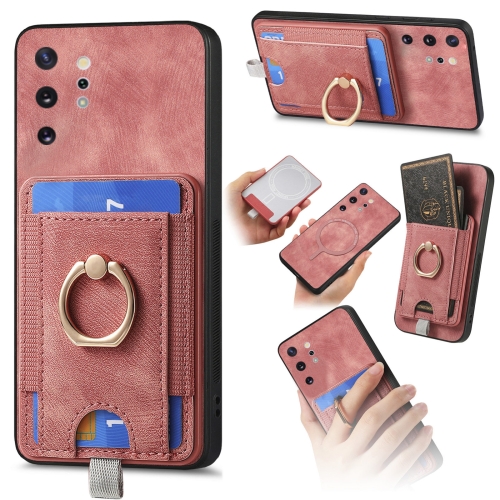 

For Samsung Galaxy Note10+ Retro Splitable Magnetic Card Bag Leather Phone Case(Pink)