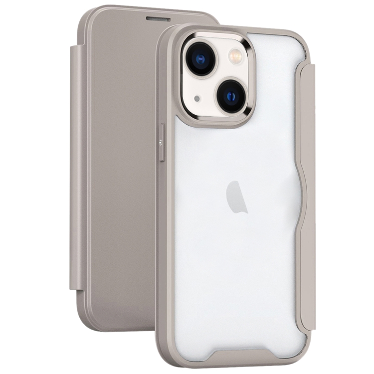 

For iPhone 14 Pro Max RFID Blocking Adsorption Flip Leather Phone Case(Khaki)