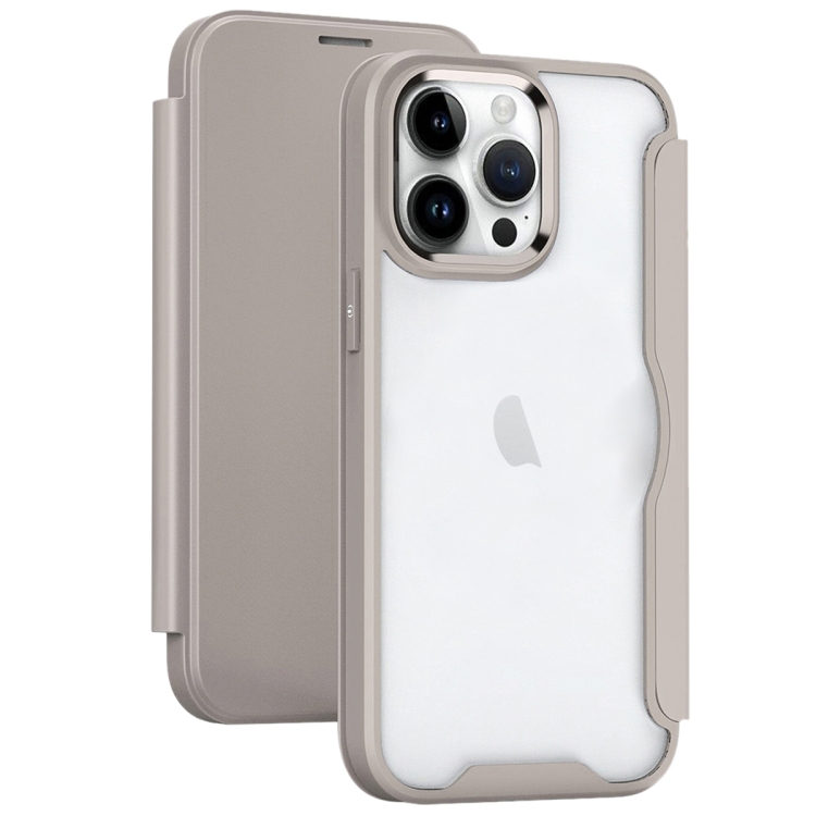 

For iPhone 13 RFID Blocking Adsorption Flip Leather Phone Case(Khaki)