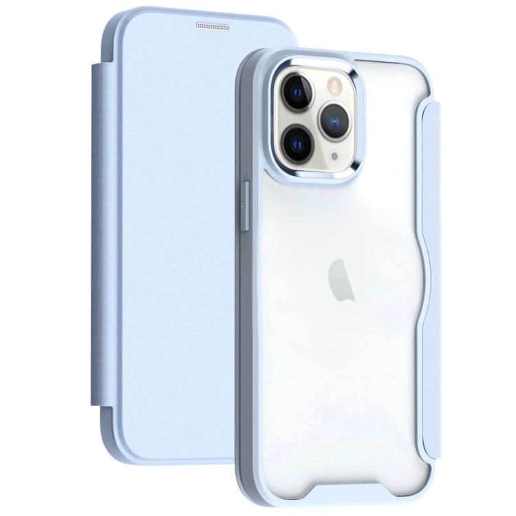 

For iPhone 14 Plus RFID Blocking Adsorption Flip Leather Phone Case(Blue)