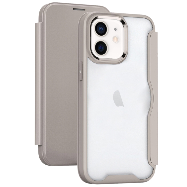 

For iPhone 15 RFID Blocking Adsorption Flip Leather Phone Case(Khaki)
