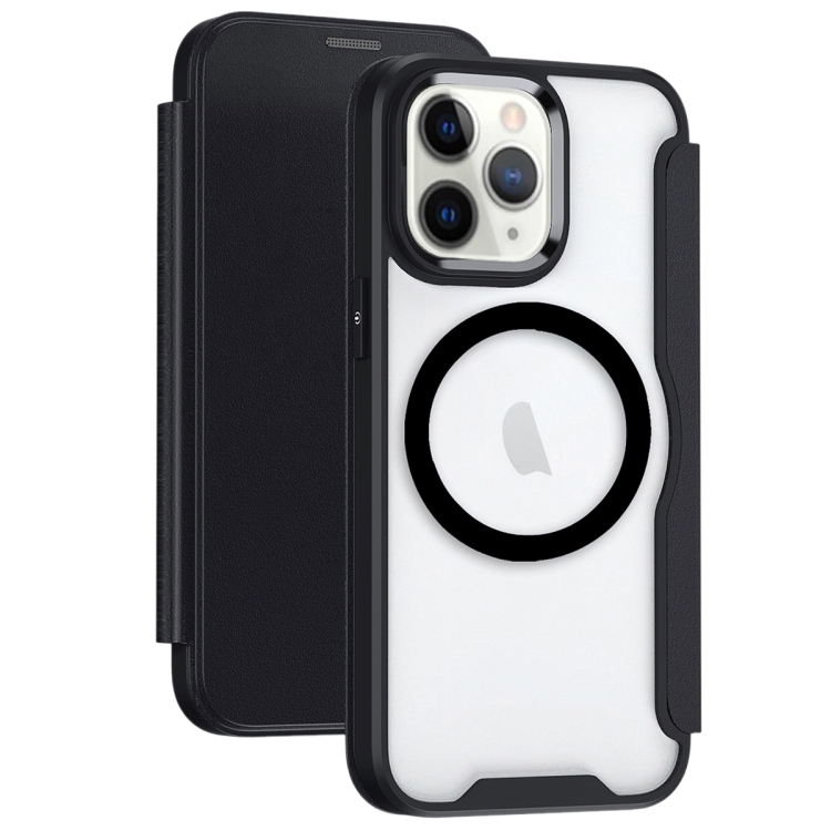 

For iPhone 11 Pro Max RFID Blocking Adsorption Flip MagSafe Leather Phone Case(Black)
