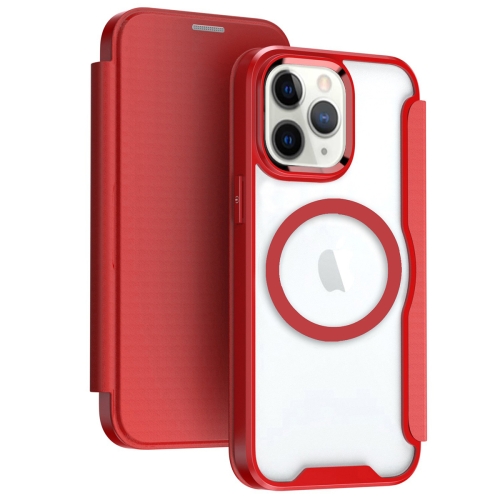 

For iPhone 11 Pro Max RFID Blocking Adsorption Flip MagSafe Leather Phone Case(Red)