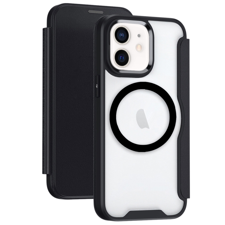 

For iPhone 12 MagSafe RFID Blocking Adsorption Flip Leather Phone Case(Black)