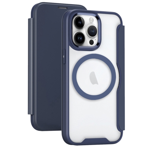 

For iPhone 13 Pro Max MagSafe RFID Blocking Adsorption Flip Leather Phone Case(Purple)