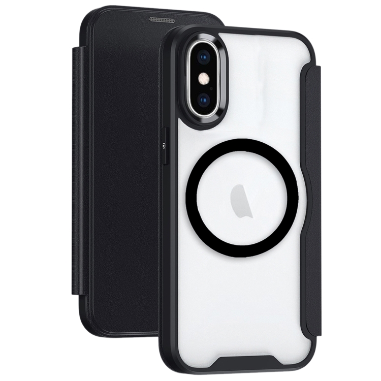 

For iPhone XS Max MagSafe RFID Blocking Adsorption Flip Leather Phone Case(Black)