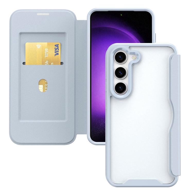 

For Samsung Galaxy S24+ 5G RFID Blocking Adsorption Flip Leather Phone Case(Blue)