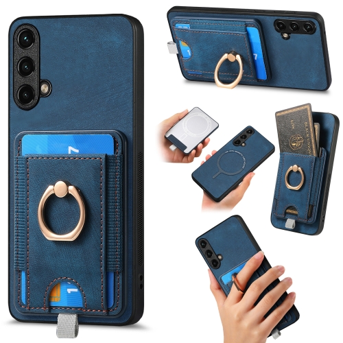 

For OnePlus Nord CE 5G Retro Splitable Magnetic Card Bag Leather Phone Case(Blue)