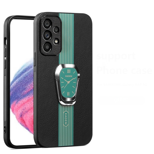 

For Samsung Galaxy A53 Magnetic Litchi Leather Back Phone Case with Holder(Green)