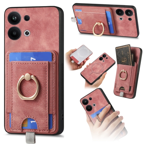 

For OPPO Reno9 Pro+ 5G Retro Splitable Magnetic Card Bag Leather Phone Case(Pink)