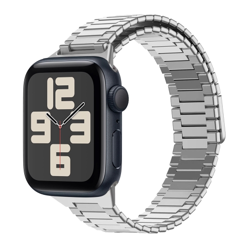 

For Apple Watch SE 2023 44mm Bamboo Magnetic Stainless Steel Metal Watch Strap(Silver)