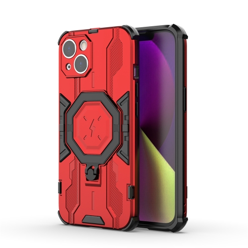 

For iPhone 14 Supersonic Armor Holder PC Hybrid TPU Phone Case(Red)
