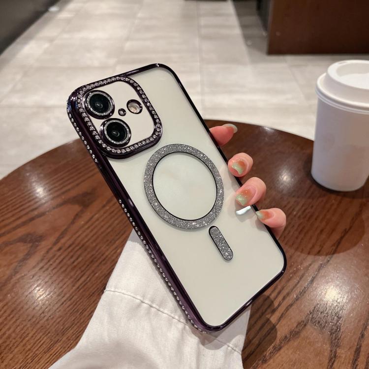 

For iPhone 17 Diamond Plated MagSafe TPU Phone Case(Purple)