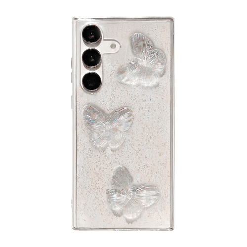 

For Samsung Galaxy S24 Ultra 5G Clear Crystal Butterflies TPU Phone Case(Transparent)