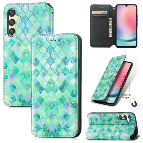 

For Samsung Galaxy A25 5G CaseNeo Colorful Magnetic Leather Phone Case(Emeralds)