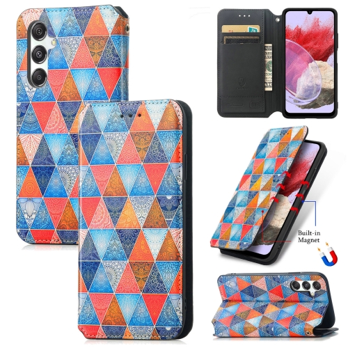 

For Samsung Galaxy M34 5G CaseNeo Colorful Magnetic Leather Phone Case(Rhombus Mandala)