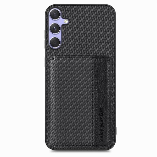 

For Samsung Galaxy S25 Ultra 5G Carbon Fiber Magnetic Card Wallet RFID Blocking Phone Case(Black)