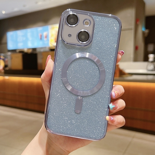 

For iPhone 15 Plus MagSafe Glitter Electroplating TPU Phone Case(Blue)