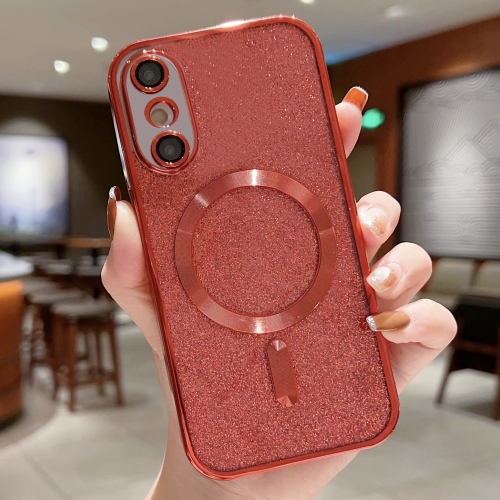 

For iPhone X / XS MagSafe Glitter Electroplating TPU Phone Case(Red)