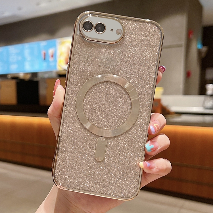 

For iPhone 7 Plus / 8 Plus Glitter Electroplating MagSafe TPU Phone Case(Gold)