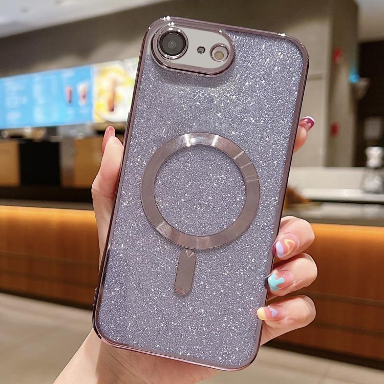 

For iPhone 17e / 16e Glitter Electroplating MagSafe TPU Phone Case(Purple)