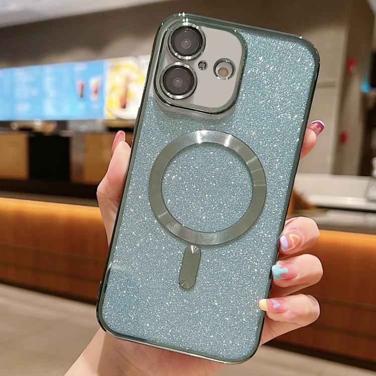 

For iPhone 17 Glitter Electroplating MagSafe TPU Phone Case(Green)