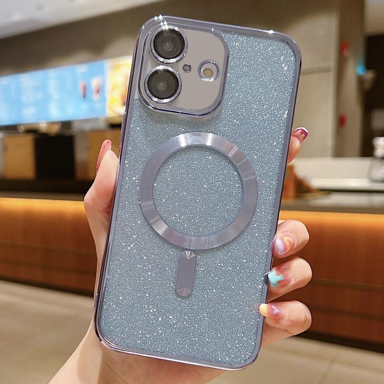 

For iPhone 17 Glitter Electroplating MagSafe TPU Phone Case(Blue)