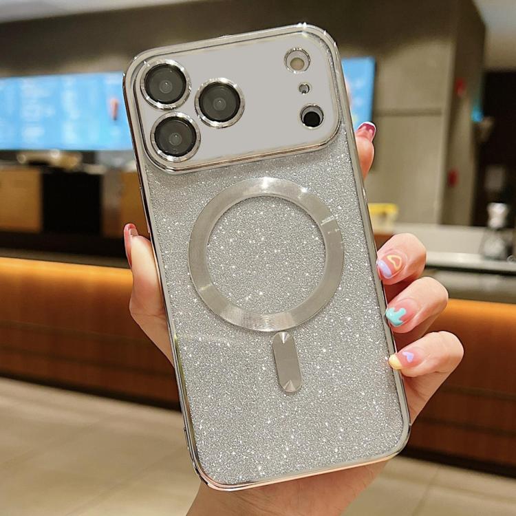 

For iPhone 17 Pro Max Glitter Electroplating MagSafe TPU Phone Case(Silver)