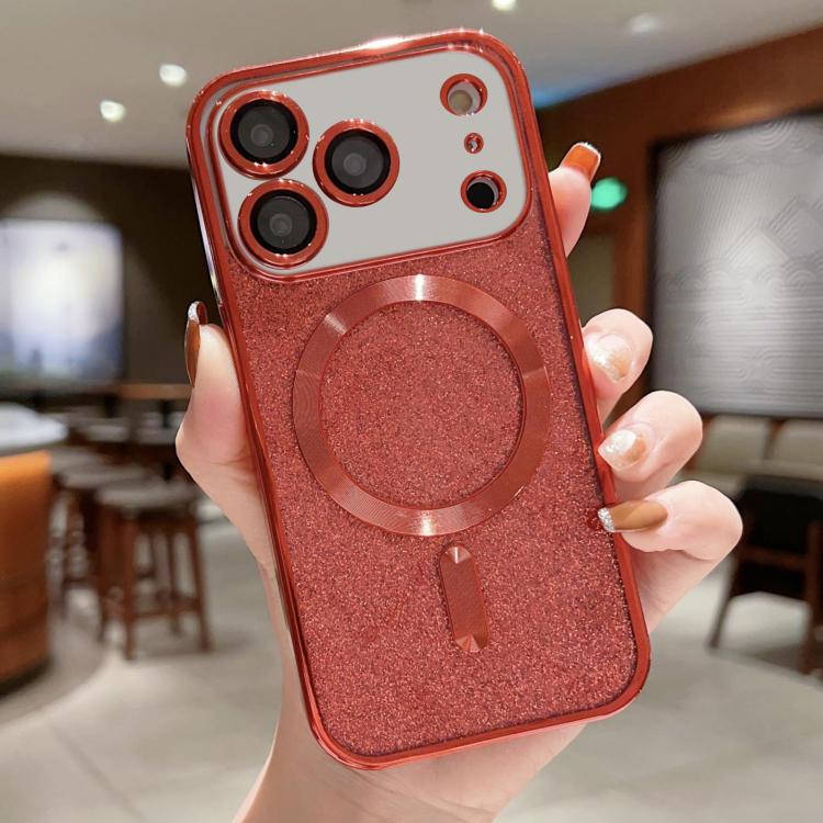 

For iPhone 17 Pro Glitter Electroplating MagSafe TPU Phone Case(Red)