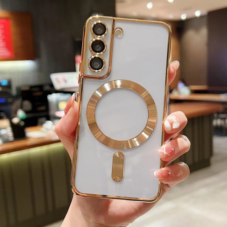 

For Samsung Galaxy S22 5G MagSafe Electroplating TPU Phone Case(Gold)