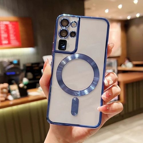 

For Samsung Galaxy S20 Ultra 5G MagSafe Electroplating TPU Phone Case(Blue)