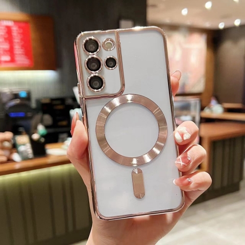 

For Samsung Galaxy S20+ 5G MagSafe Electroplating TPU Phone Case(Rose Gold)