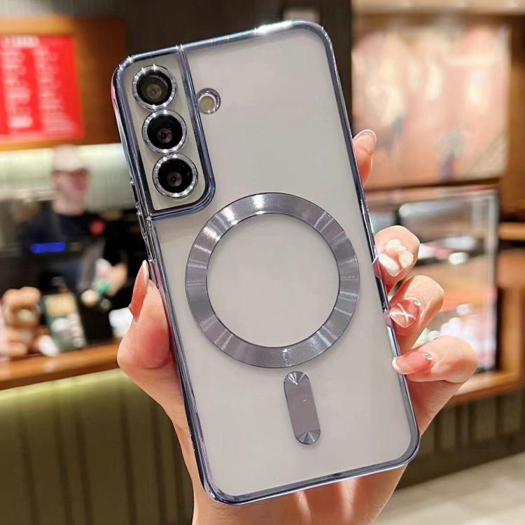 

For Samsung Galaxy S25 5G MagSafe Electroplating TPU Phone Case(Sierra Blue)