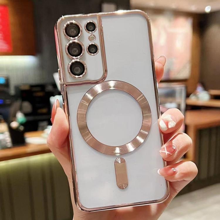 

For Samsung Galaxy S25 Ultra 5G MagSafe Electroplating TPU Phone Case(Rose Gold)