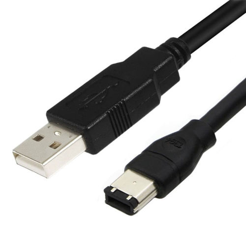 

JUNSUNMAY Firewire IEEE 1394 6 Pin Male to USB 2.0 Male Adaptor Convertor Cable Cord, Length:1.8m