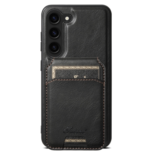 

For Samsung Galaxy S23 5G Suteni H15 Oil Eax Leather Detachable Wallet Back Phone Case(Black)