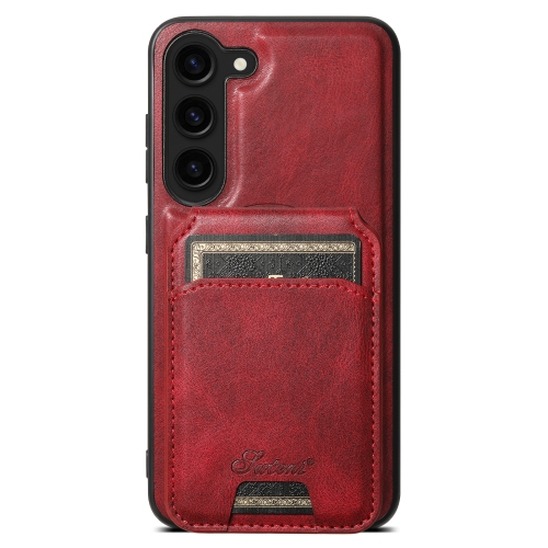 

For Samsung Galaxy S23 5G Suteni H15 Oil Eax Leather Detachable Wallet Back Phone Case(Red)