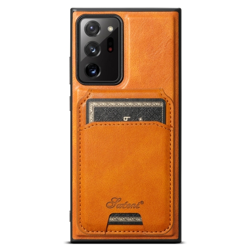 

For Samsung Galaxy Note20 Ultra 5G Suteni H15 Oil Eax Leather Detachable Wallet Back Phone Case(Khaki)