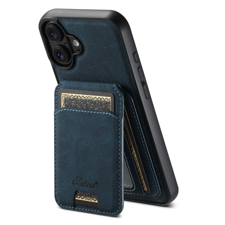 

For iPhone 17 Suteni H16 Litchi Texture Leather Detachable Wallet Back Phone Case(Blue)