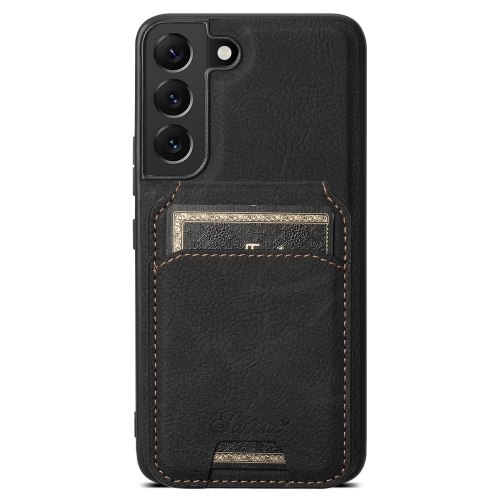 

For Samsung Galaxy S22 5G Suteni H16 Litchi Texture Leather Detachable Wallet Back Phone Case(Black)