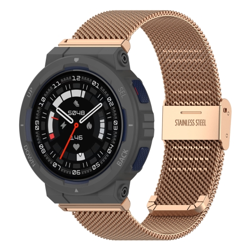 

For Amazfit Active Edge A2212 Milan Mesh Single Buckle Watch Band(Rose Gold)